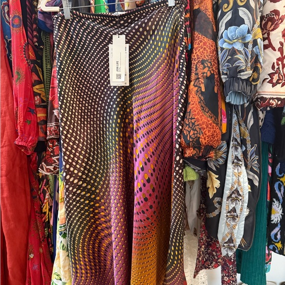 NWT Zara Asymmetrical Skirt in Pink, Orange, and Black - Picture 9 of 9